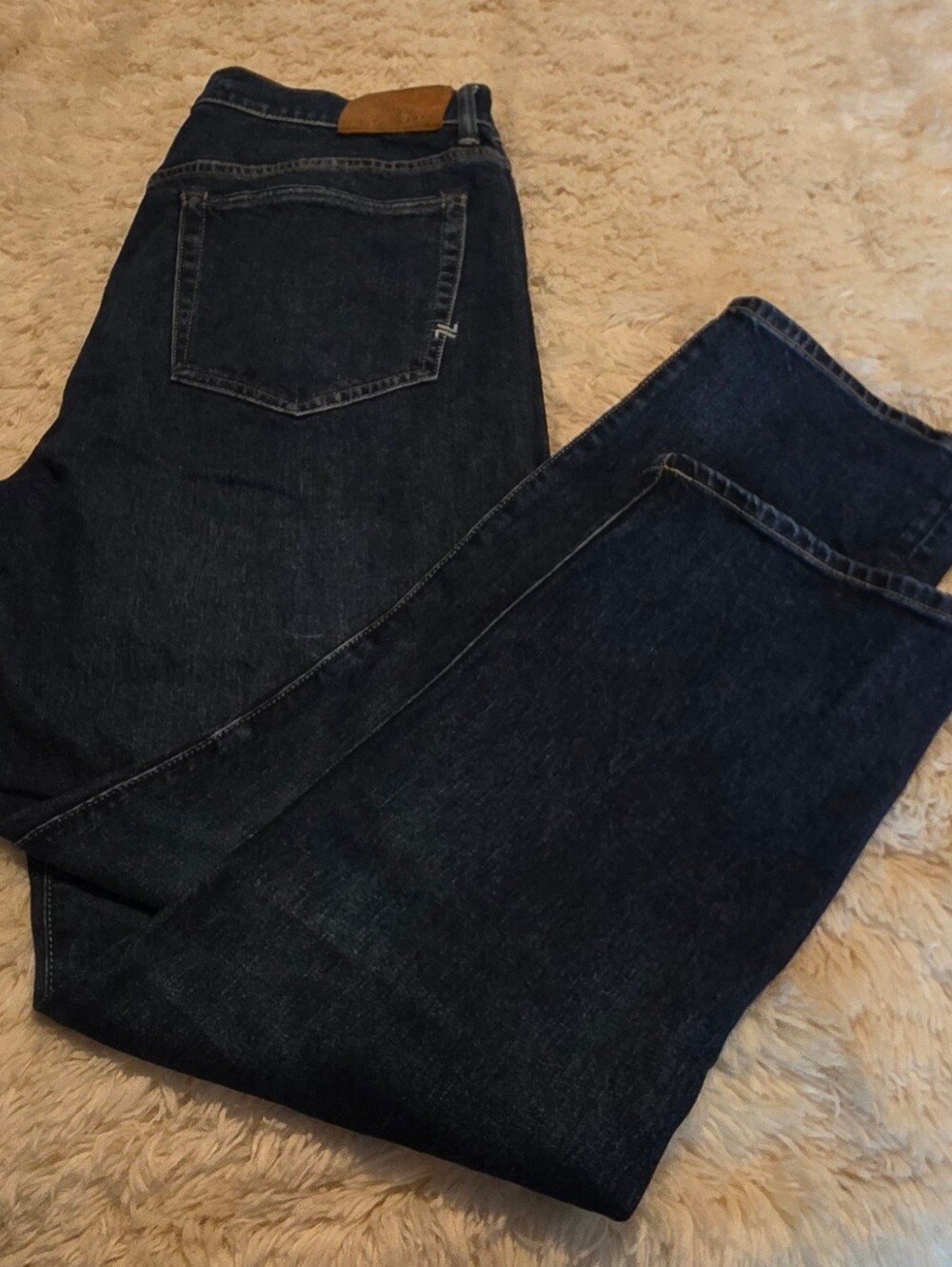 AE77 American Eagle Premium Vintage Womens Highrise Darkwash Straight Crop Sz 12 - Picture 4 of 6